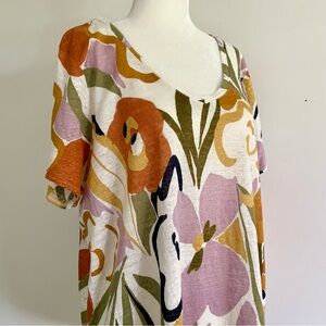 Rachel Zoe linen floral tee